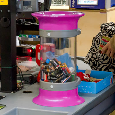 Collecteur de piles - C-THRU™ 5L BATTERY RECYCLING - Glasdon Group Limited