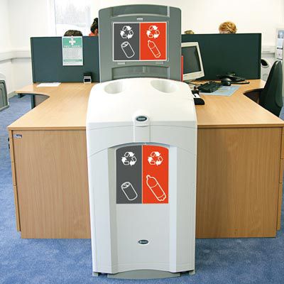 Poubelle publique - NEXUS® 100 DUO - Glasdon Group Limited - en plastique recyclé / de tri sélectif / contemporaine