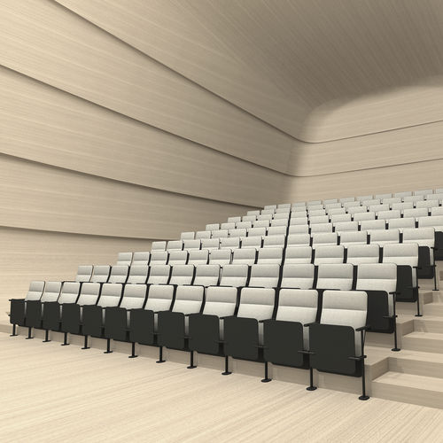 Chaise d'auditorium contemporaine - SLIM - Hamari - d'intérieur / en tissu / bois