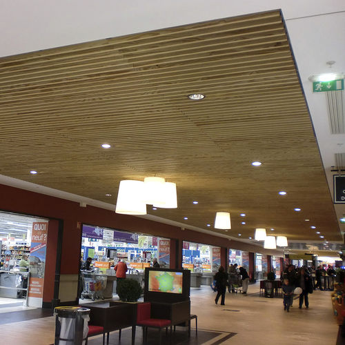 Faux-plafond en bois - LAUDER LINEA 2.6.10 - Process Bois by Laudescher - en laine de roche / en lames / acoustique