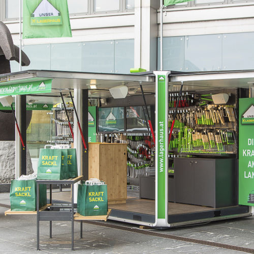 Kiosque à énergie solaire - CUBOX POP-UP - HBT Energietechnik e.U. - commercial / d'extérieur / d'intérieur