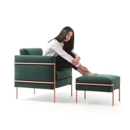 Fauteuil contemporain - ICON - Felis s.r.l. unipersonale - en tissu / aggloméré / en métal