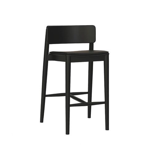 Tabouret de bar design scandinave - DANTE - take me HOME. - en simili cuir / en hêtre / en contreplaqué