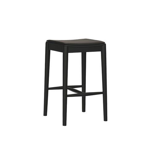 Tabouret de bar design scandinave - DANTE - take me HOME. - en simili cuir / en hêtre / avec piètement en bois
