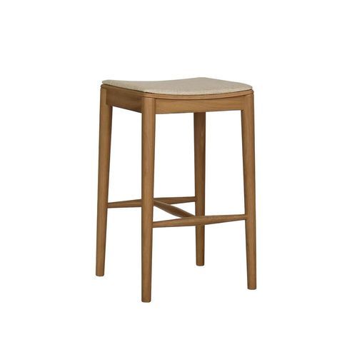 Tabouret de bar contemporain - DANTE - take me HOME. - en tissu / en coton / en chêne