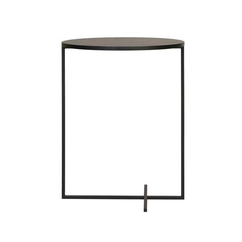 Table d'appoint design minimaliste - INGO - take me HOME. - en acier / en placage de bois / en chêne