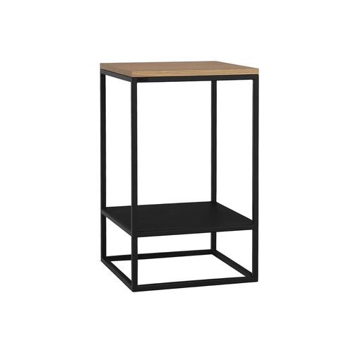 Table de chevet design minimaliste - GOODNIGHT - take me HOME. - en chêne / en acier à revêtement par poudre / avec piètement en acier à revêtement par poudre