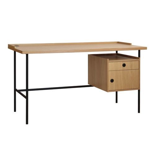Bureau sur pied - MARCEL - take me HOME. - design Bauhaus / en acier à revêtement par poudre / en bois verni mat