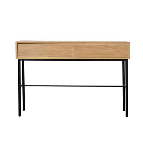Table d'appoint design scandinave - AURORA - take me HOME. - en acier à revêtement par poudre / en chêne naturel / avec piètement en acier thermolaqué