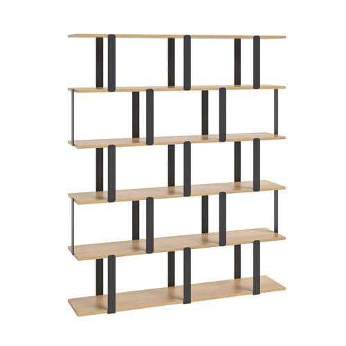 Bibliothèque design minimaliste - INTELIGO SIX EBENEN - take me HOME. - pour bureau / en acier à revêtement par poudre / en placage de bois