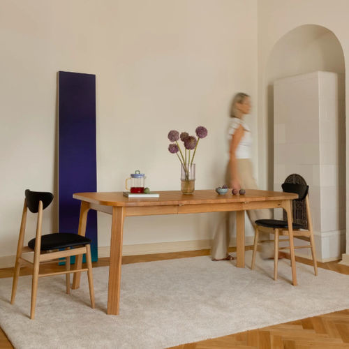 Table à manger contemporaine - NORMAN - take me HOME. - en bois massif / en chêne / avec piètement en chêne