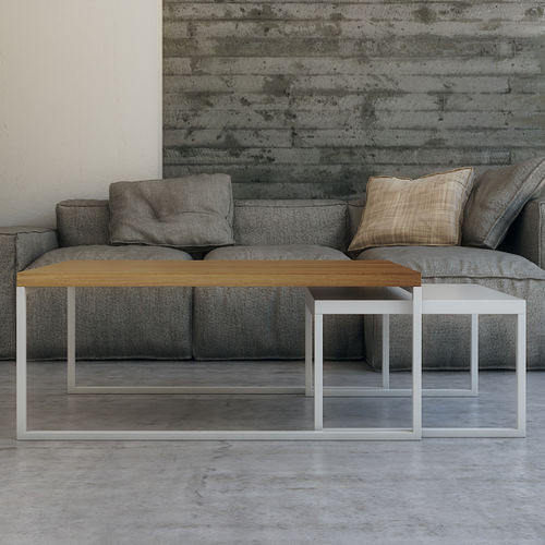 Table basse design scandinave - DOBLO - take me HOME. - en chêne / en MDF / en acier inoxydable