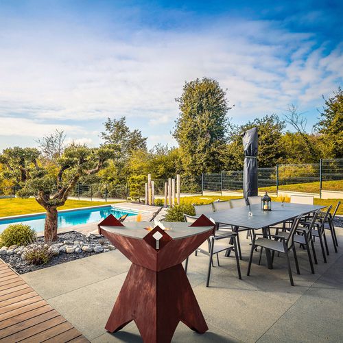 Plancha d'extérieur - ORIGINE 1000 Corten - Finoptim - à bois / sur pied