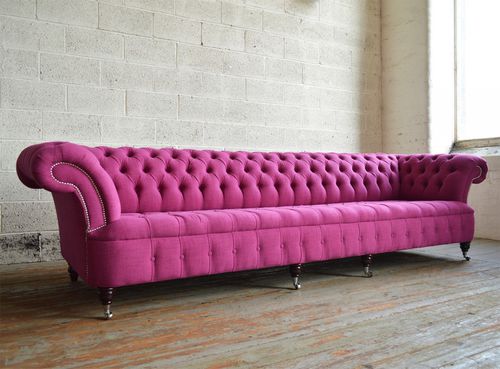 Canapé chesterfield - STAMFORD  - Abode Sofas - en laine / rose / 4 places