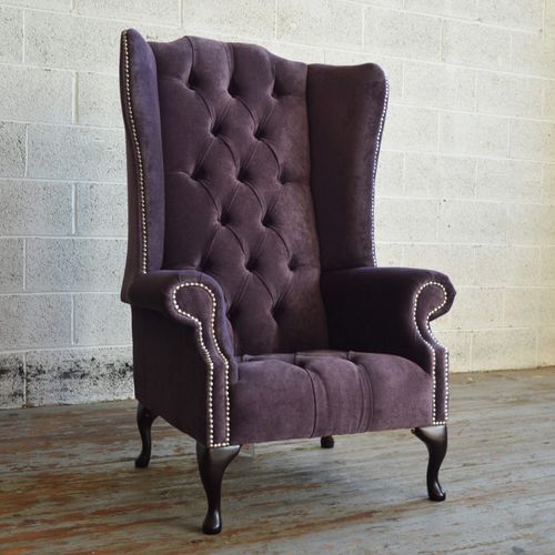 Fauteuil chesterfield - NAPLES  - Abode Sofas - en velours / à oreilles / avec dossier haut