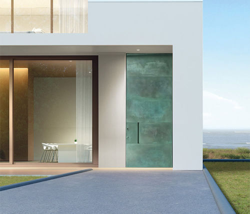 Porte d'entrée - Pivo’t - SILVELOX GROUP SPA - en bois / à pivot / contemporaine