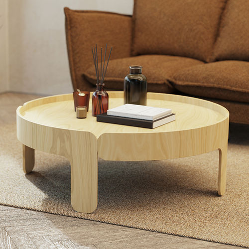 Table basse contemporaine - WRAPT - Frovi - en frêne / avec piètement en bois / ronde
