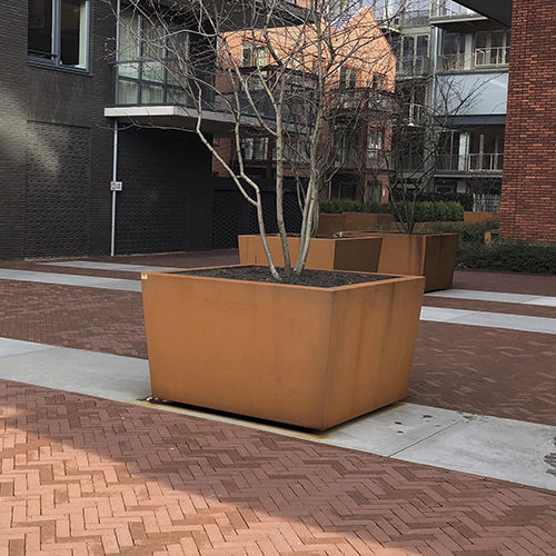 Jardinière en acier galvanisé - CUBIC - CROSO FRANCE - en acier corten / carrée / contemporaine