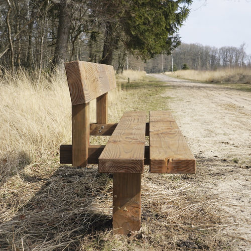 Banc public contemporain - NATURE CONFORT - CROSO FRANCE - en bois / avec dossier / sans accoudoirs