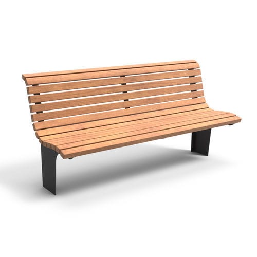 Banc public contemporain - NOTARIS - CROSO FRANCE - en bois / avec dossier / sans accoudoirs