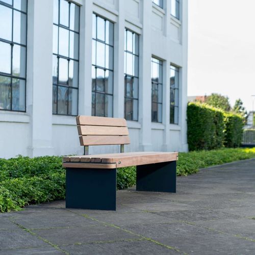 Banc contemporain - RONDURE - CROSO FRANCE - en acier thermolaqué / avec dossier / sans accoudoirs
