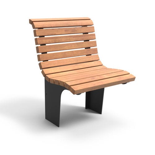 Fauteuil urbain contemporain - NOTARIS - CROSO FRANCE - en bois exotique / en acier galvanisé / écolabel FSC