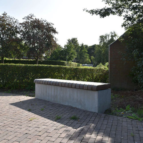 Banc public contemporain - GRID - Elément 5 - CROSO FRANCE - en bois / en béton / sans dossier