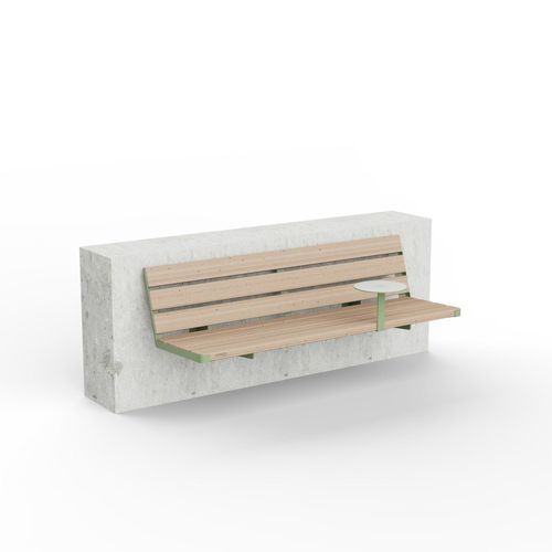 Banc en acier inoxydable à revêtement par poudre - VONDA - CROSO FRANCE - en douglas / mural / 4 places