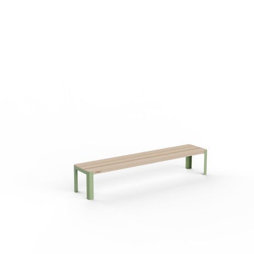 Banc en acier à revêtement par poudre - VONDA - CROSO FRANCE - en acier inoxydable à revêtement par poudre / en douglas / sans accoudoirs