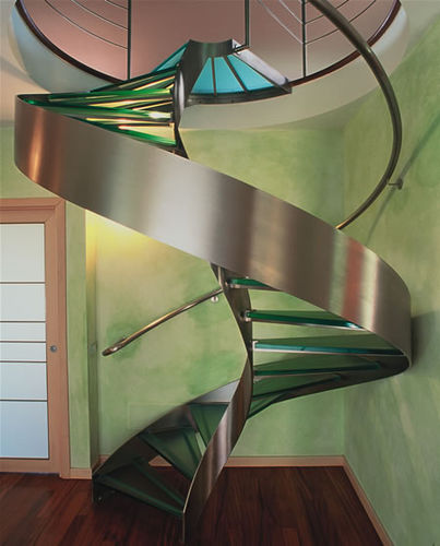 Escalier droit - PRIVATE VILLA - LF ITALY - quart tournant / hélicoïdal / à marches en verre
