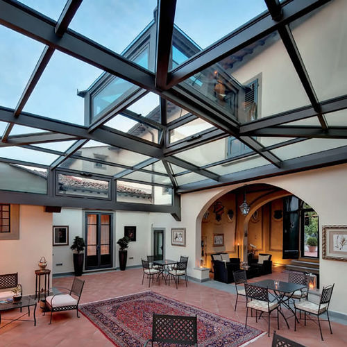 Toiture en acier - BAGNO A RIPOLI ITALY RELAIS IL SASSO - LF ITALY - vitrée