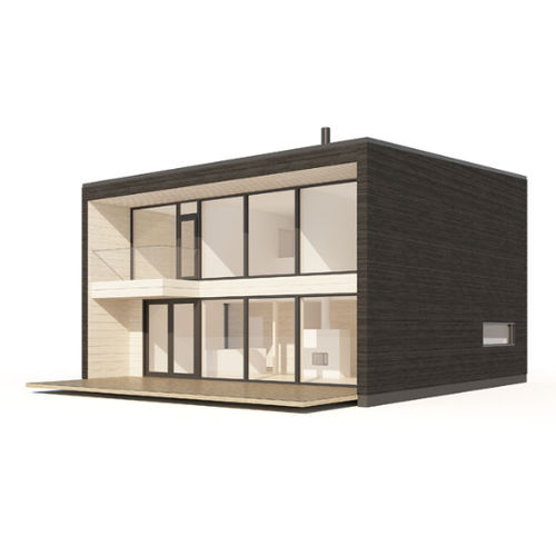 Maison préfabriquée - PLUSLOG S - Polar Life Haus - en bois massif empilé / écologique / contemporaine