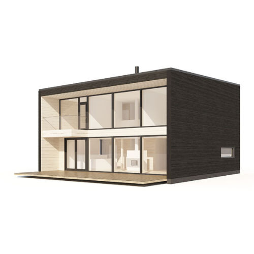 Maison préfabriquée - PLUSLOG M - Polar Life Haus - en bois massif empilé / écologique / contemporaine