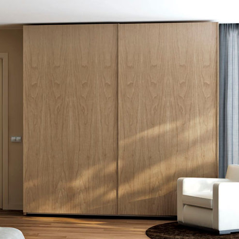 Armoire contemporaine - Besform - en noyer / à portes coulissantes