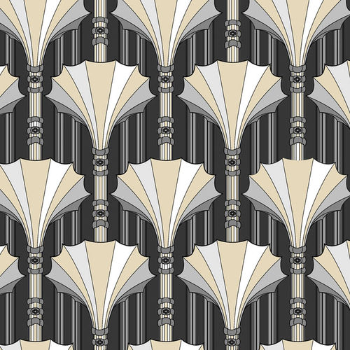 Tissu pour rideaux - DECO ECLECTIC DECO SCALLOP COLUMNS - Loome Fabrics - à motif / en coton