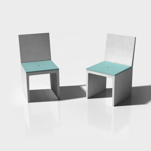 Chaise contemporaine - ELIUM - MOBILUM - d'extérieur / en béton fibré / en béton à haute performance