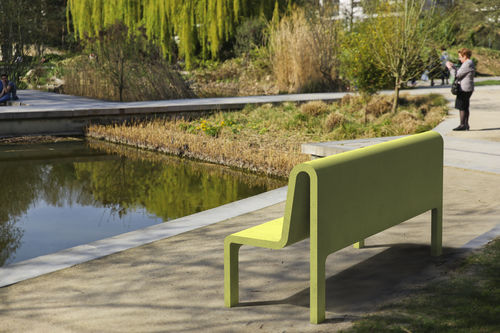 Banc public contemporain - OBRAC - MOBILUM - en béton à haute performance / en béton fibré / avec dossier