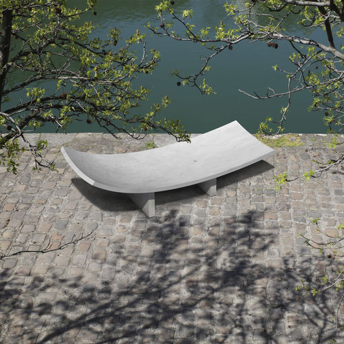 Banc public contemporain - CAMAH - MOBILUM - en béton à haute performance / en béton fibré