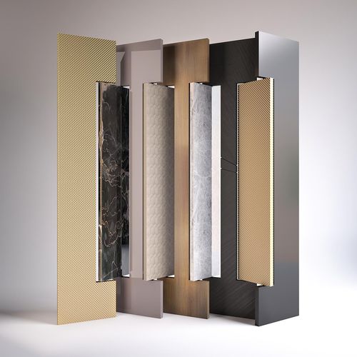 Paravent contemporain - EMPIRE - Rossato Srl - en noyer / en métal / en marbre
