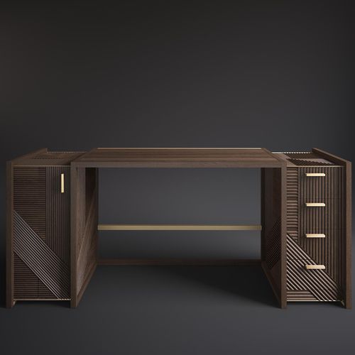 Bureau contemporain - HAMPTON  - Rossato Srl - en chêne / en métal / avec rangement
