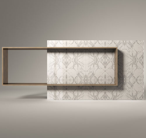 Console contemporaine - SHELTON  - Rossato Srl - en fer / en marbre / avec piètement en fer
