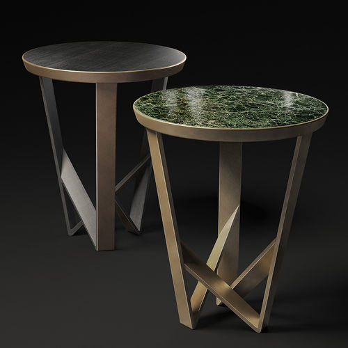 Table d'appoint contemporaine - DORCHESTER  - Rossato Srl - en Hemlock / en marbre / avec piètement en laiton