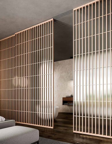 Porte d'intérieur - JAPO - adielle srl - en aluminium / coulissante / pivotante à axe excentré