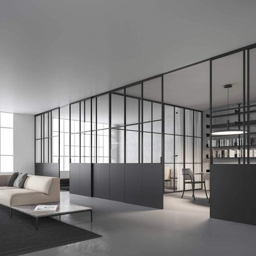 Porte d'intérieur - OFFICINA  - adielle srl - en aluminium / battante / coulissante