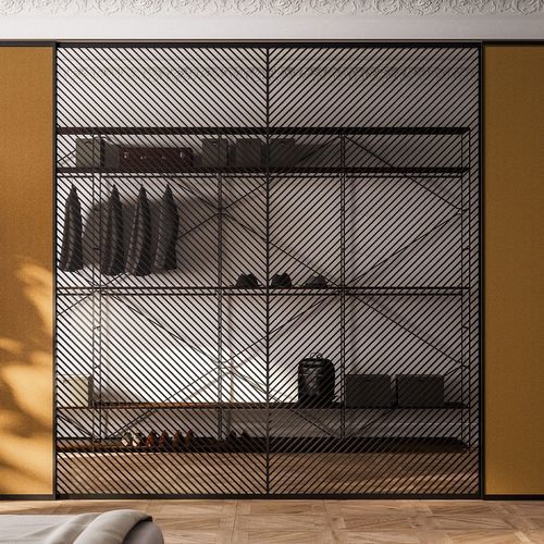 Porte d'intérieur - GOLDEN GATE - adielle srl - en aluminium / en tissu / coulissante