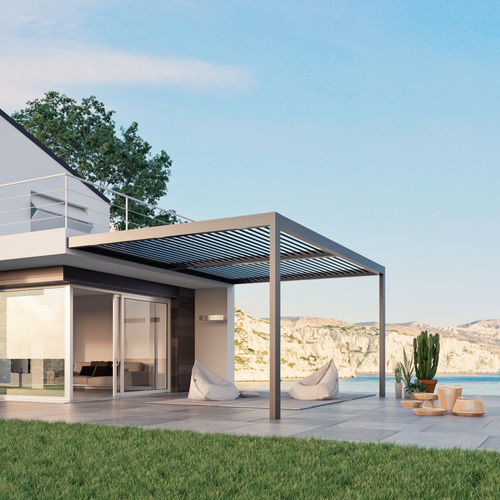 Pergola adossée - ALL  SEASONS - Like Blinds - en aluminium / à lames orientables