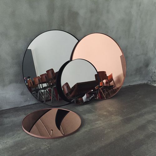Miroir mural - QUADRO/CIRCUM - AYTM - contemporain / rond / carré