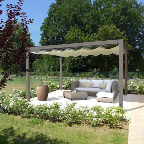 Pergola autoportée - ONDA - FUSAROMARIOSRL - en métal / couverture en toile / professionnelle