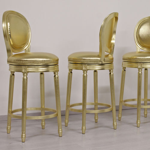 Chaise de bar de style français - ROTONDO SWIVEL - ORSITALIA - de cuisine / en tissu / en cuir