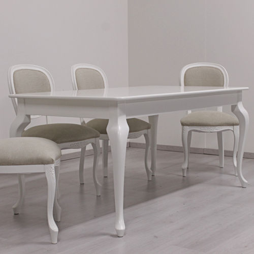 Table à manger design original - SCIABOLA - ORSITALIA - en bois massif / en bois laqué / en hêtre